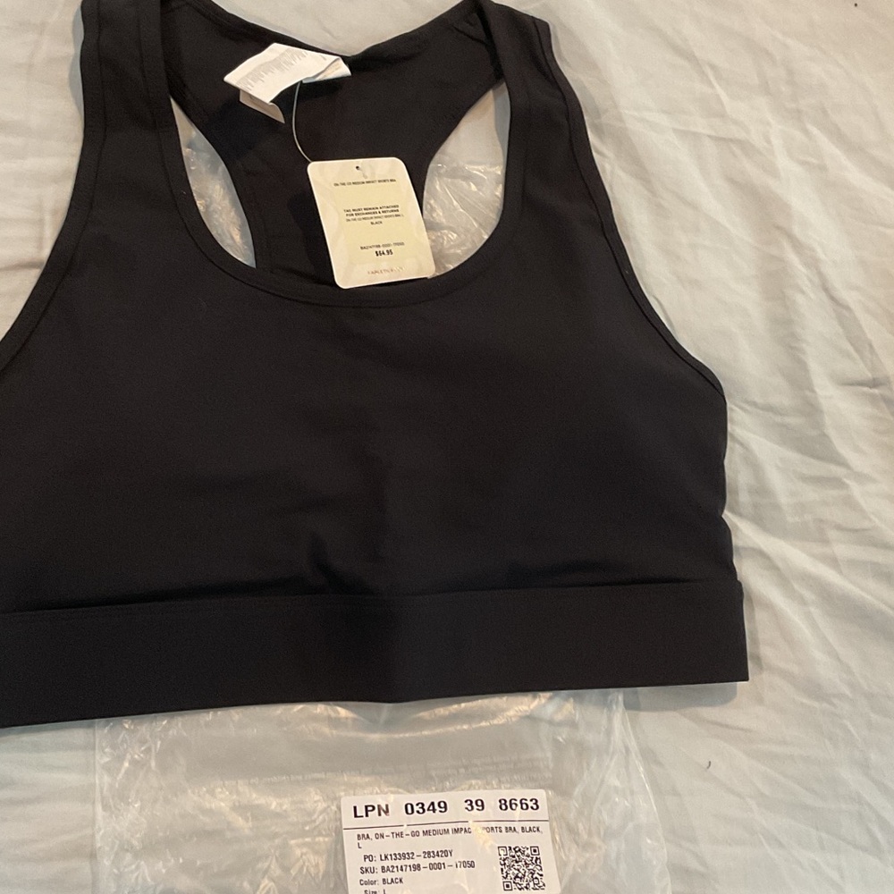 Fabletics Sleek Black Sports Bra